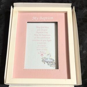 Pink Baptism Photo Frame